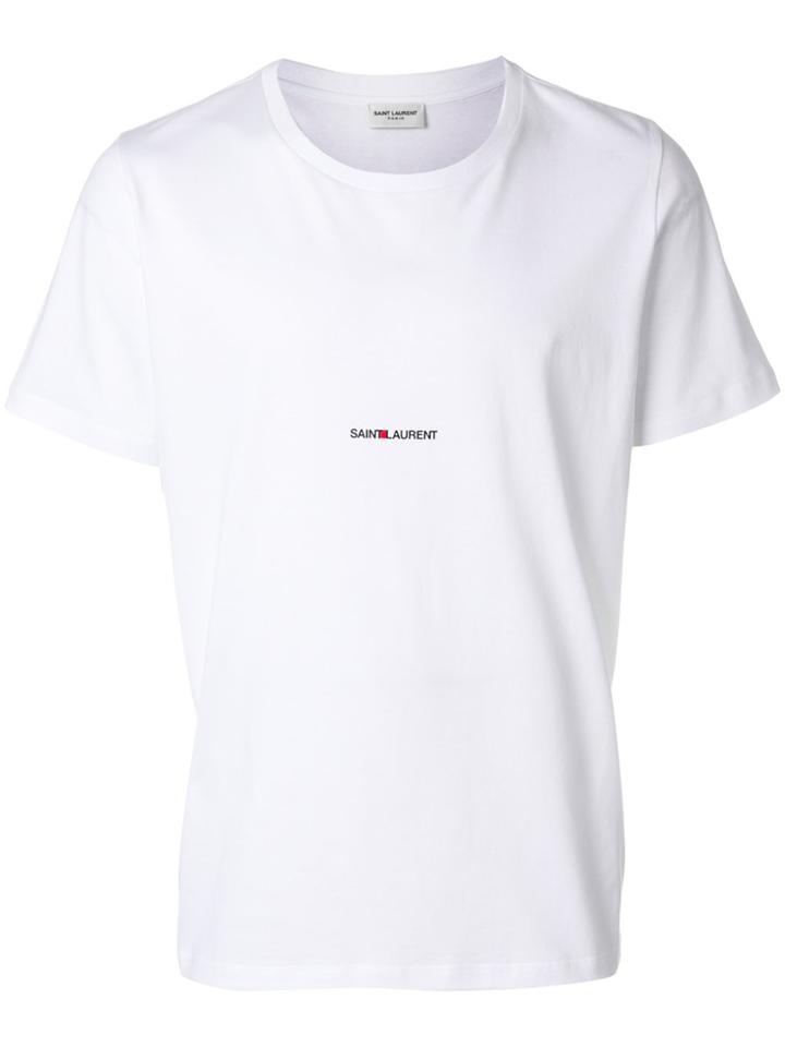 Saint Laurent Logo Patch T-shirt - White