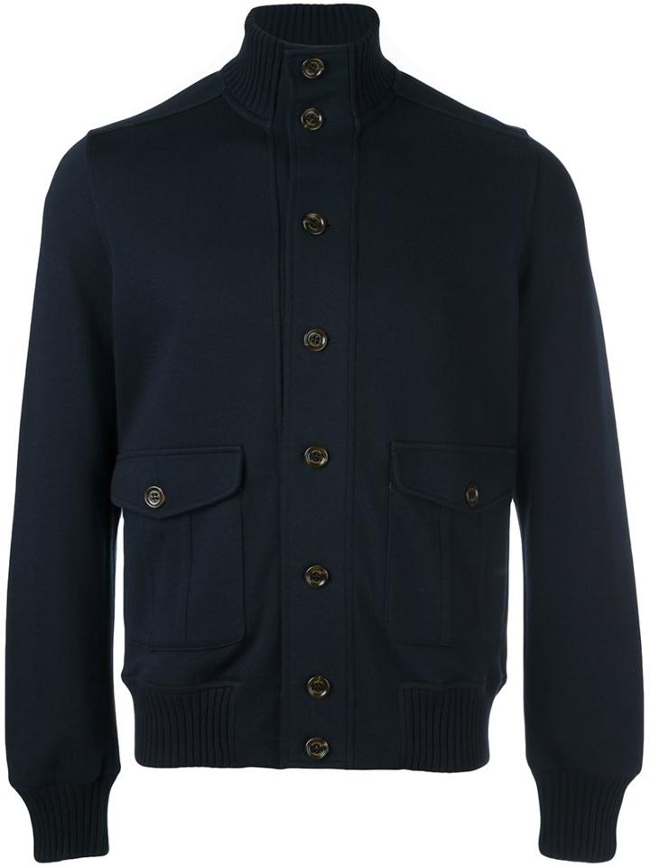 Eleventy Button Down Bomber Jacket