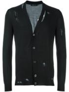 Alexander Mcqueen Distressed Cardigan, Men's, Size: Xxl, Black, Wool/silk