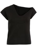 Gloria Coelho Asymmetric Neckline Top - Black
