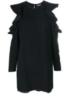 P.a.r.o.s.h. Cold Shoulder Ruffle Dress - Blue