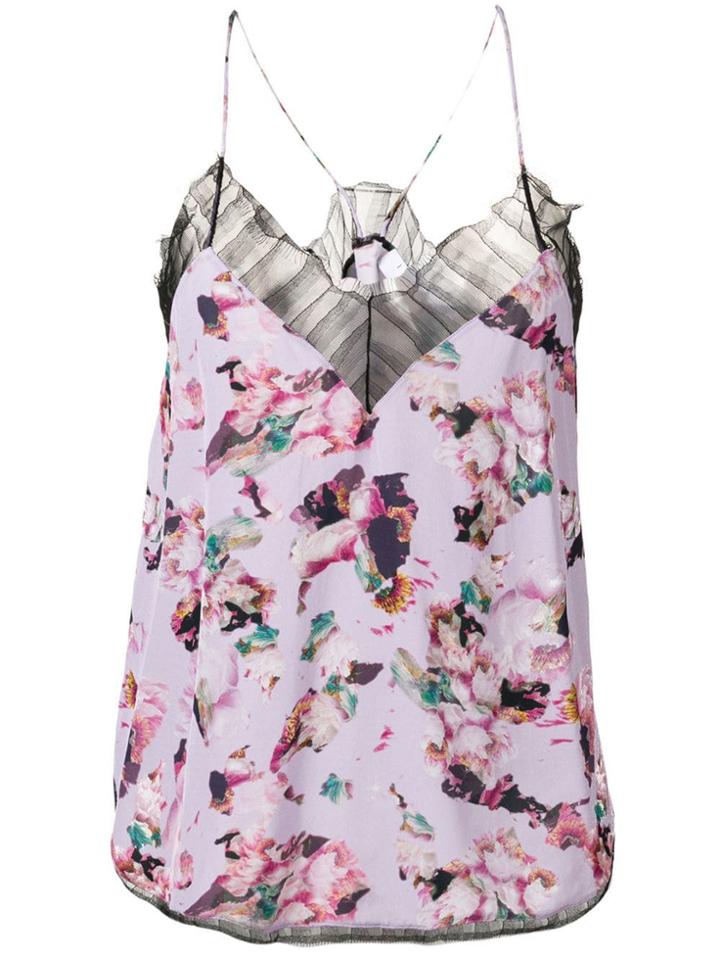 Iro Flowa Lace Floral Print Top - Purple