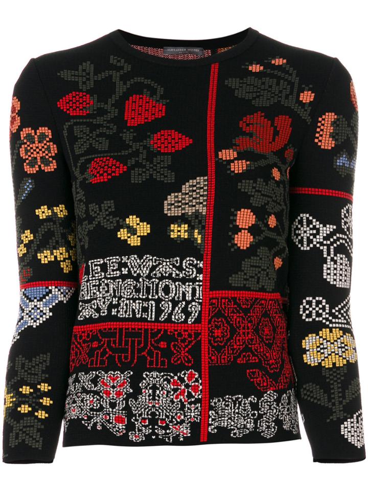 Alexander Mcqueen Cross-stitch Jacquard Top - Multicolour