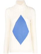 Tory Burch Cable Knit Diamond Sweater - White