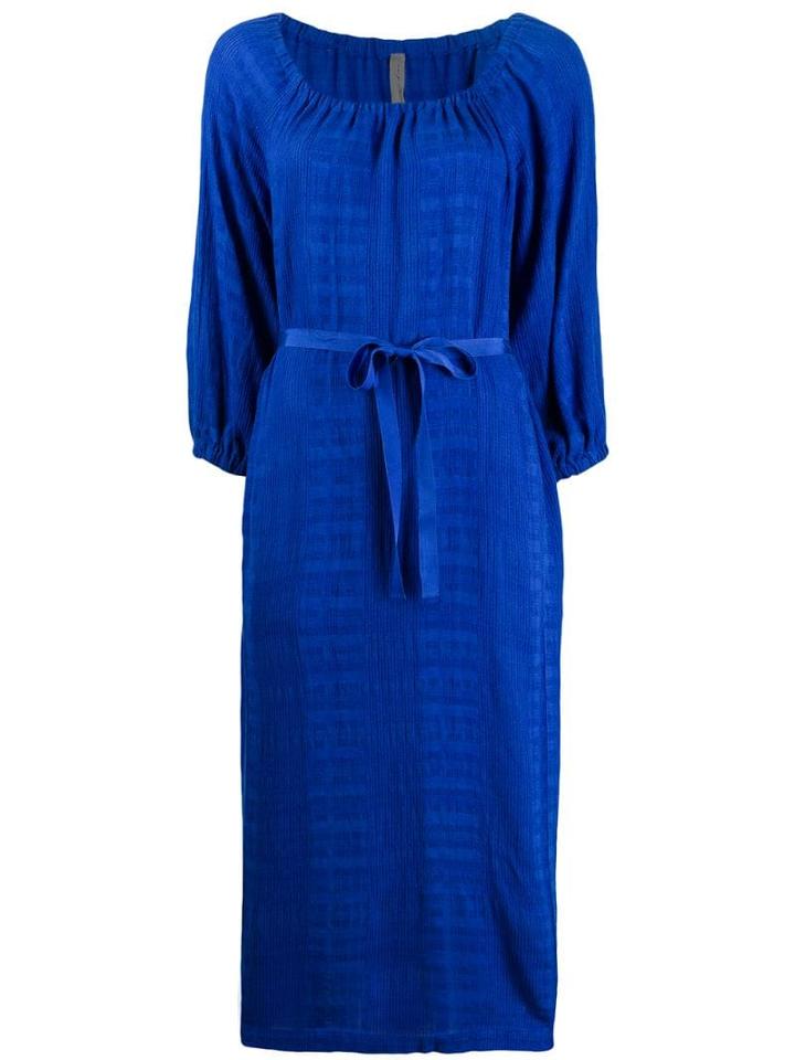 Raquel Allegra Gathered Tie Dress - Blue