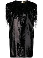 Msgm Sequin Shift Dress - Black