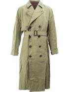 Ziggy Chen Double Breasted Trench Coat - Green