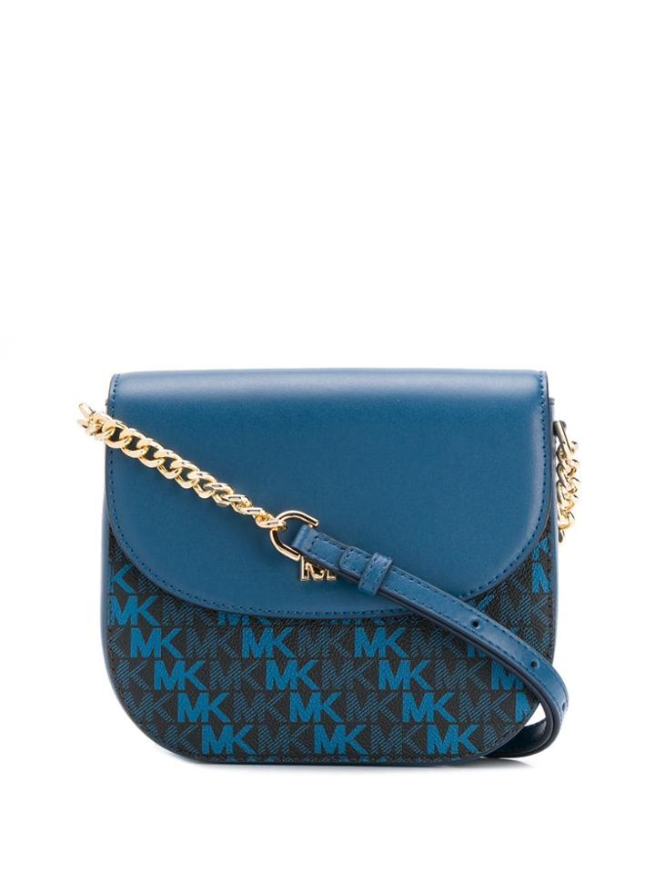 Michael Michael Kors Dome Monogram Print Crossbody Bag - Blue