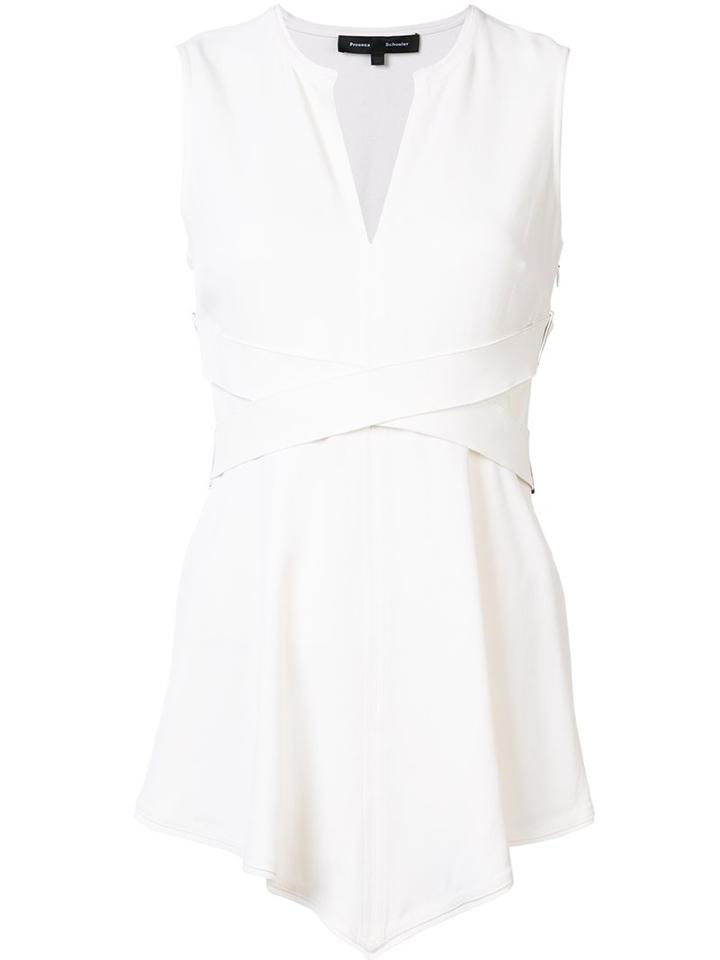 Proenza Schouler Crisscross Strap Top, Women's, Size: 4, White, Acetate/viscose