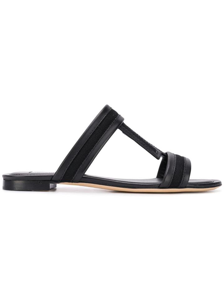 Tod's Double T Slides - Black