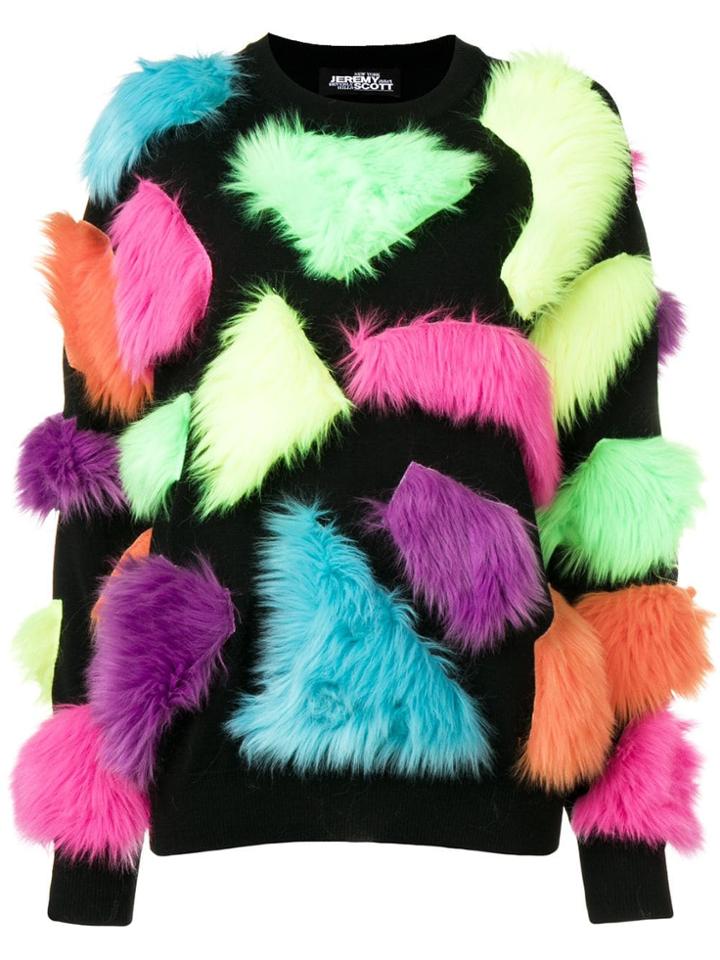 Jeremy Scott Fuzzy Panelled Sweater - Black