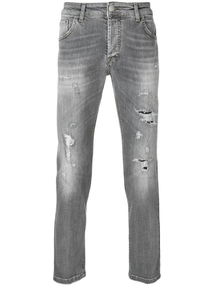 Entre Amis Distressed Slim Fit Jeans - Grey