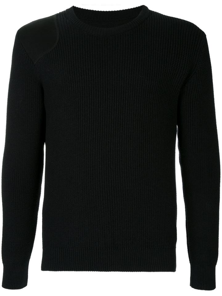 Zambesi Shoulder-patch Knitted Sweater - Black