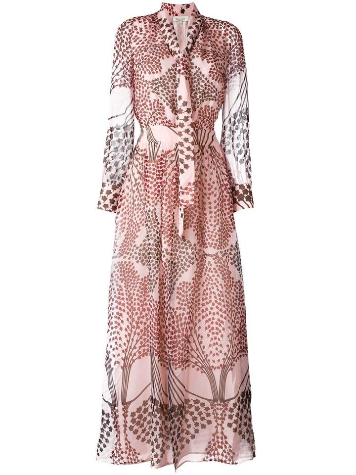 Paul & Joe Patterned Long Dress, Women's, Size: 36, Pink/purple, Silk/polyester