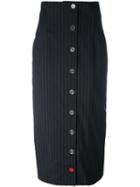 Off-white - Striped Pencil Skirt - Women - Viscose/wool - S, Women's, Blue, Viscose/wool