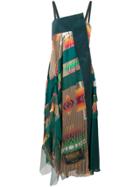 Sacai Pleated Maxi Dress - Green