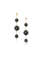 Burberry Marbled Resin Gold-plated Drop Earrings - Black