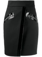 Philipp Plein Wrap Front Skirt - Black