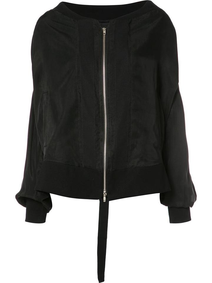 Ann Demeulemeester Zipped Oversized Jacket, Women's, Size: 36, Black, Cupro/rayon