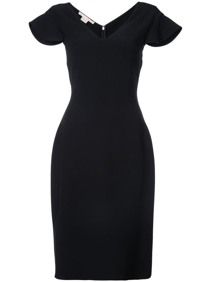 Antonio Berardi Plunge Neck Pencil Dress - Black