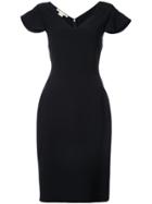 Antonio Berardi Plunge Neck Pencil Dress - Black
