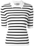 Essentiel Antwerp - Striped Polo Shirt - Women - Cotton/polyamide/viscose - L, Black, Cotton/polyamide/viscose