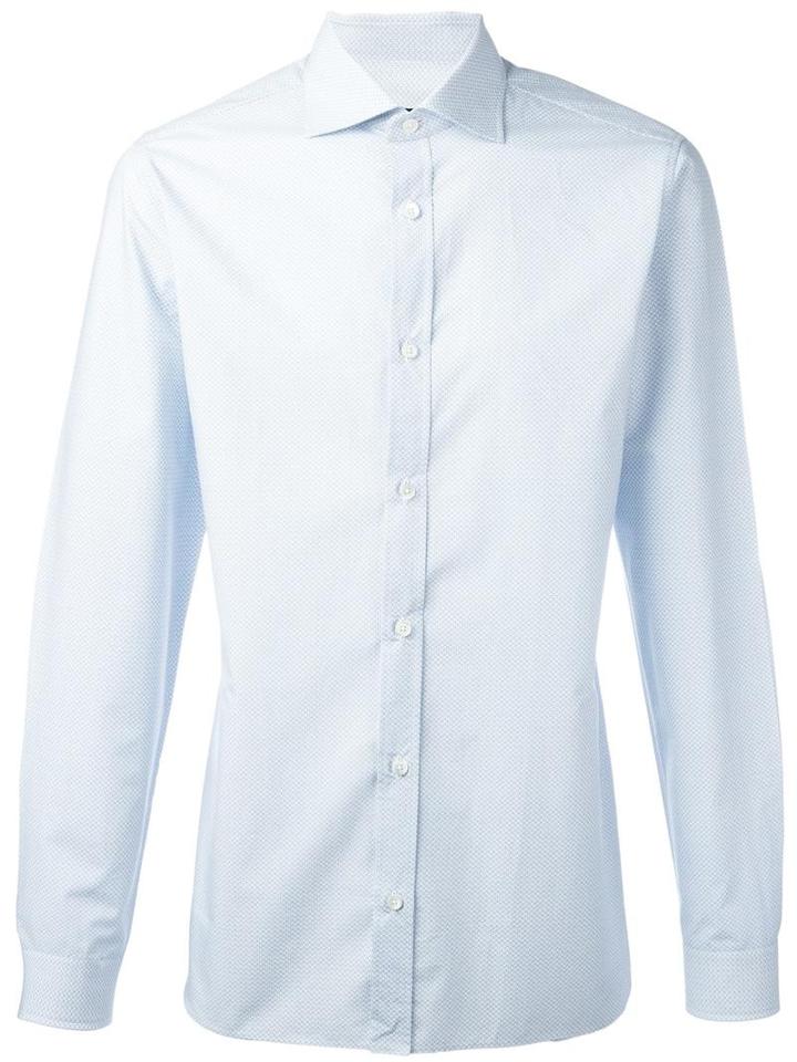 Z Zegna Classic Shirt, Men's, Size: Xxl, Blue, Cotton
