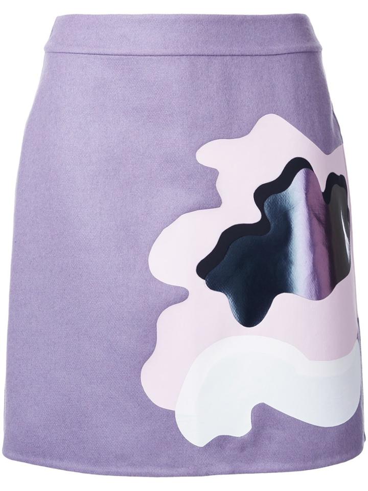 Mary Katrantzou 'peridot' Reflective Applique Skirt - Pink & Purple
