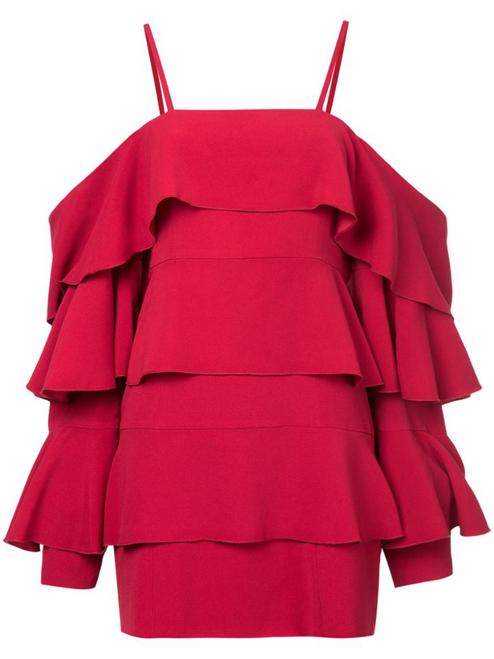 Strateas Carlucci Orchid Tier Dress - Red