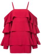 Strateas Carlucci Orchid Tier Dress - Red