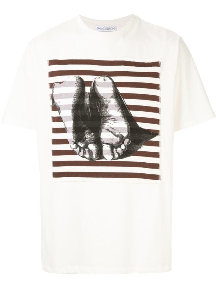 Jw Anderson Durer Feet Patch T-shirt - White