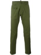 Dsquared2 Skinny Fit Military Trousers, Men's, Size: 48, Green, Cotton/spandex/elastane