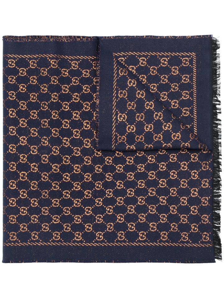 Gucci Gg Supreme Monogram Scarf - Blue