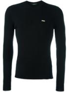 Dsquared2 Ribbed Crew Neck Jumper, Men's, Size: Xl, Black, Polyester/wool