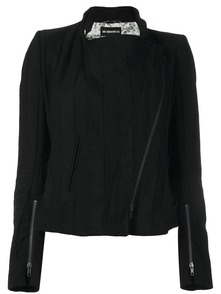 Ann Demeulemeester Blanche Off Centre Zip Jacket, Women's, Size: 36, Black, Cotton