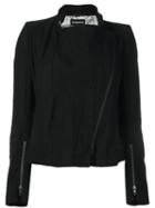 Ann Demeulemeester Blanche Off Centre Zip Jacket, Women's, Size: 36, Black, Cotton