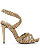 Sonia Rykiel Woven Side Buckle Sandals - Metallic