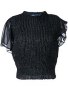 Kolor Layered Knit Blouse, Women's, Size: 3, Black, Polyester