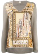 Hermès Vintage Printed Panel Sweater - Grey