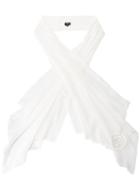 Chanel Vintage Embroidered Logo Scarf, Women's, White