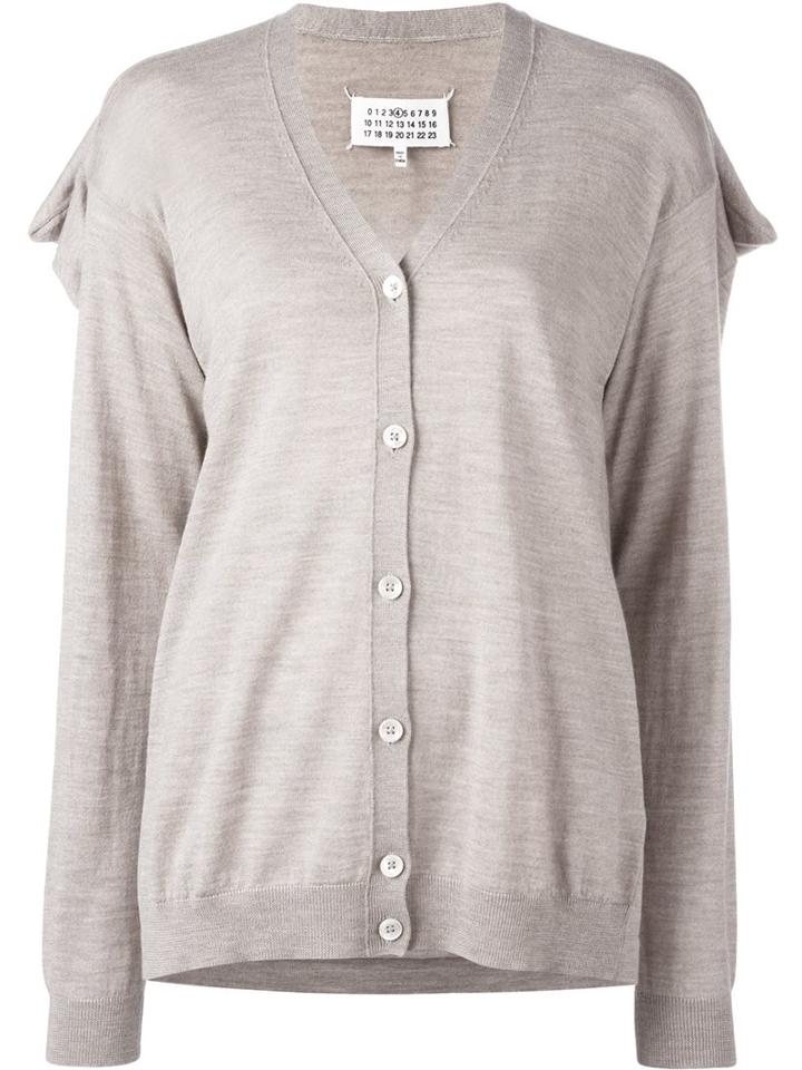 Maison Margiela Draped Back Knit Cardigan, Women's, Size: Medium, Nude/neutrals, Wool