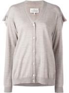 Maison Margiela Draped Back Knit Cardigan, Women's, Size: Medium, Nude/neutrals, Wool