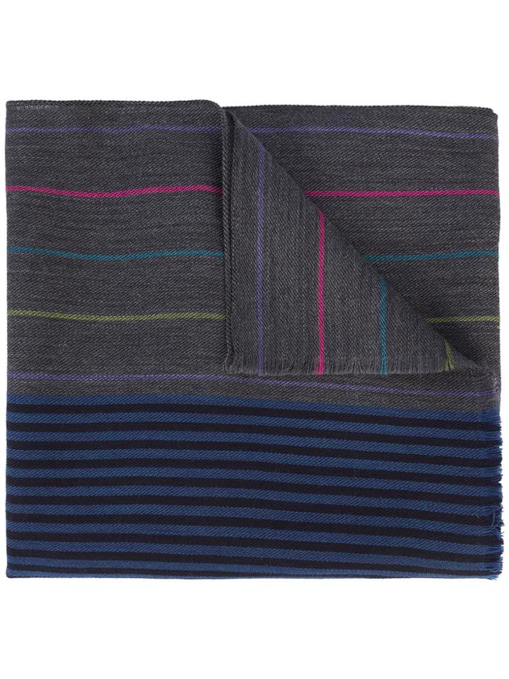 Ps By Paul Smith Striped Scarf - Blue