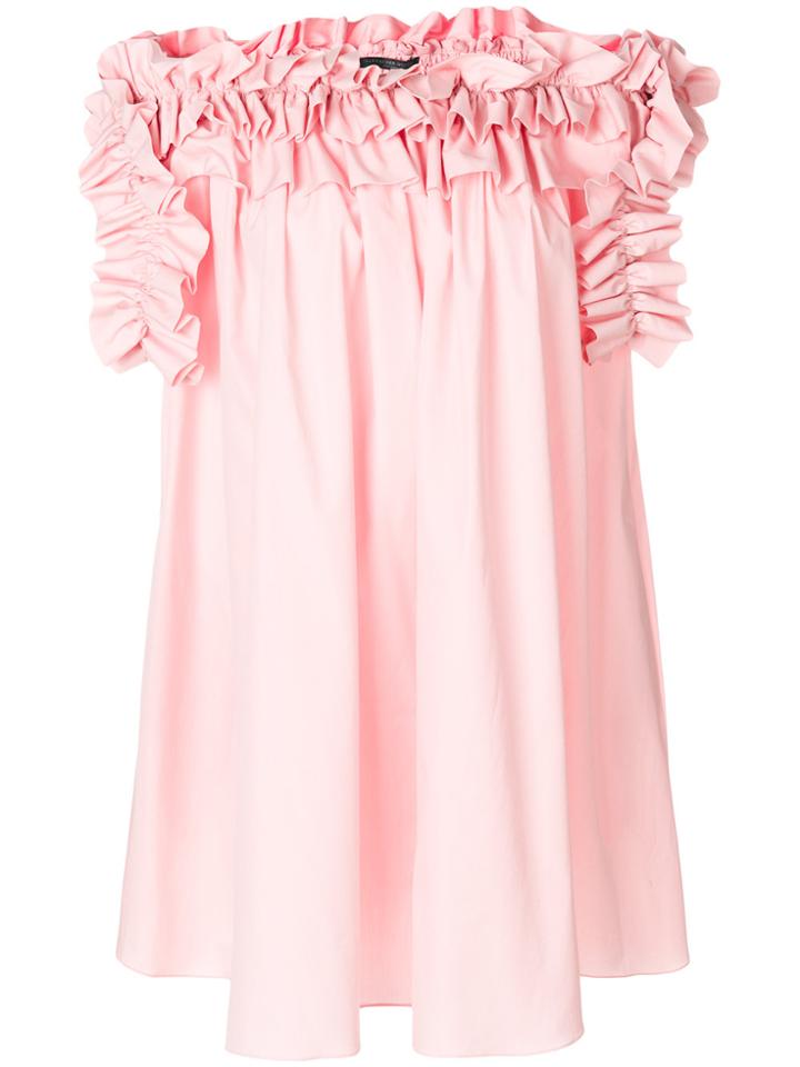 Alexander Mcqueen Off-shoulder Ruffle Dress - Pink & Purple