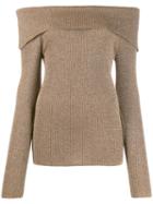 P.a.r.o.s.h. Off The Shoulder Knitted Top - Neutrals