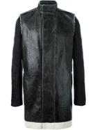 Rick Owens Layered Funnel Neck Jacket, Men's, Size: 50, Black, Cotton/viscose/cupro/cotton