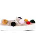 Joshua Sanders Knitted Pom Pom Sneakers