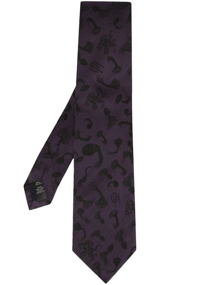 Gieves & Hawkes Logo Embroidered Tie - Purple