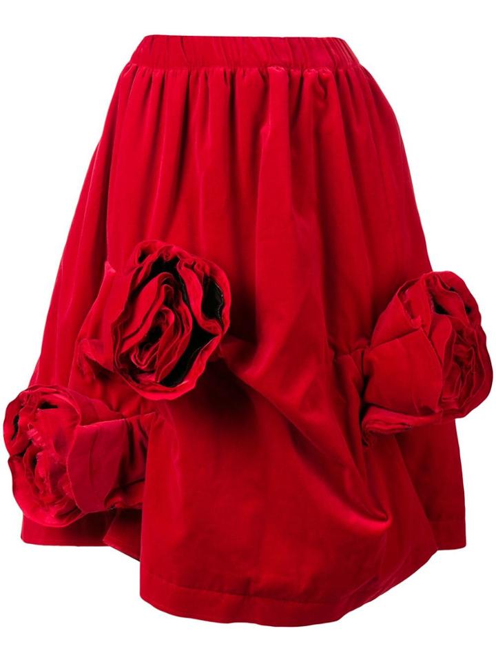 Comme Des Garçons Corsage Detail Skirt - Red