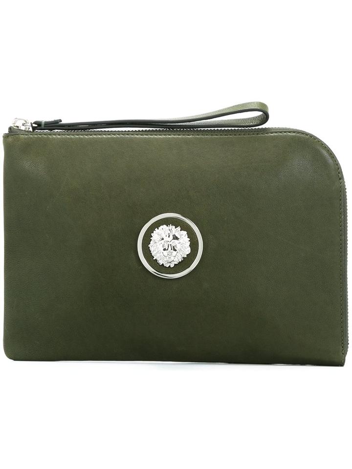 Versus Lion Medallion Clutch, Women's, Green